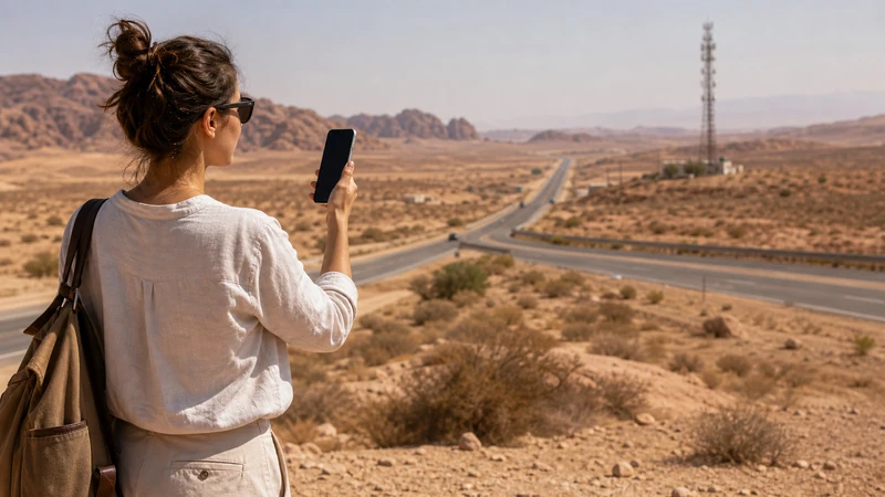Traveller using a smartphone in Jordan for manual network selection for a jordan esim