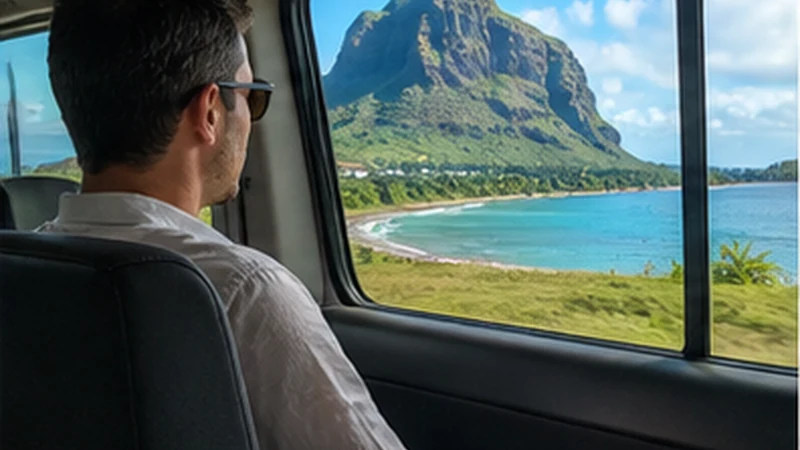Traveller using a smartphone in Mauritius while researching mobile internet from mauritius airport to le morne