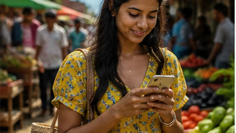 Traveller using a smartphone in Mauritius while researching is a mauritius esim good value for your trip?