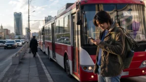 Traveller using a smartphone in Mongolia for mobile internet mongolia