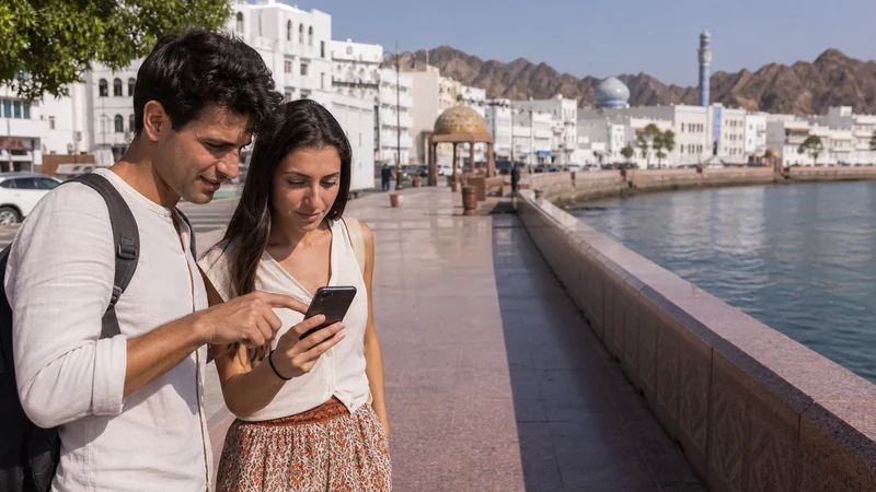 Travellers navigating near muttrah souq