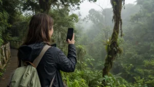 Traveller using a smartphone in Costa Rica for will your phone work in monteverde?