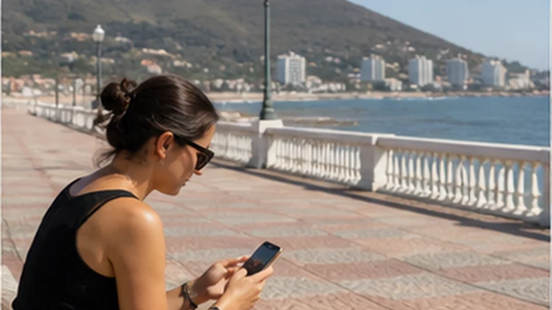 Traveller using a smartphone in Uruguay for piriapolis mobile internet