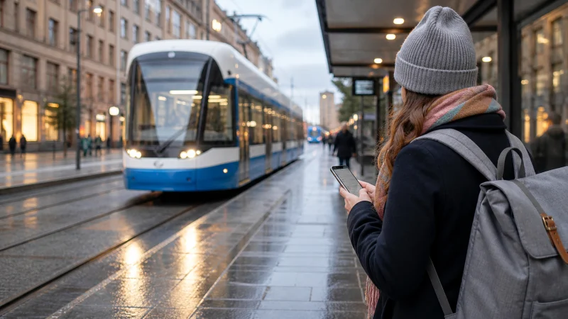 Illustrative Finland travel scene for Public Transport Apps for Finland: A Visitor’s Guide