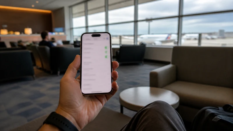 Traveller using a smartphone in Puerto Rico while using a Puerto Rico eSIM on iPhone