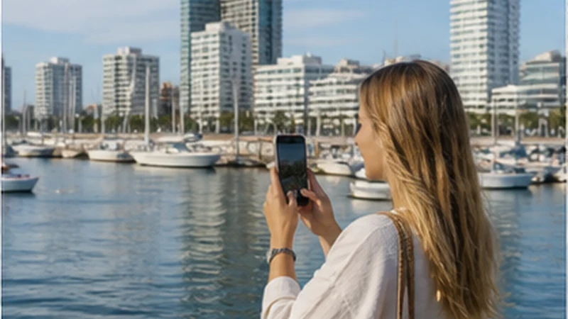Traveller using a smartphone in Uruguay for punta del este mobile internet