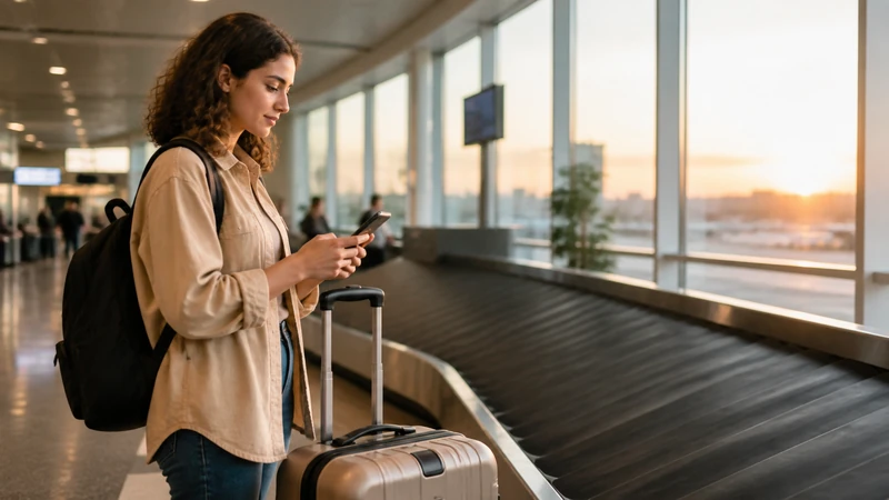Traveller using a smartphone in Jordan for queen alia airport esim setup: arrival settings and troubleshooting