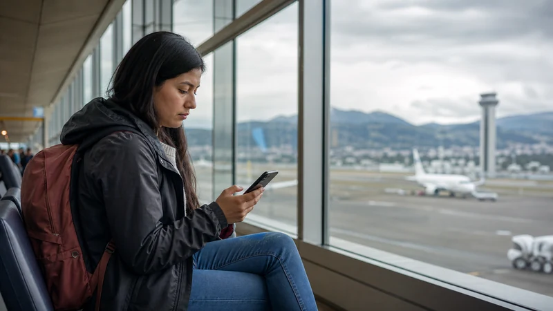 Traveller using a smartphone in Ecuador for quito airport wifi not working