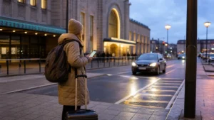 Illustrative Finland travel scene for Ride-Hailing Apps in Finland: Data and Pickup Tips