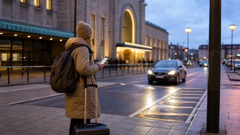 Illustrative Finland travel scene for Ride-Hailing Apps in Finland: Data and Pickup Tips