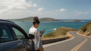 Traveller using a smartphone in Brazil for rio buzios mobile internet