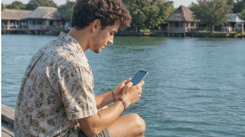 Traveller using a smartphone in Guatemala for rio dulce guatemala mobile internet