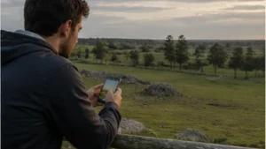 Traveller using a smartphone in Uruguay for rocha uruguay mobile internet