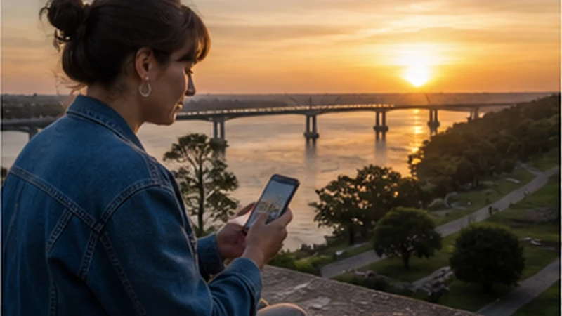 Traveller using a smartphone in Uruguay for salto uruguay mobile internet