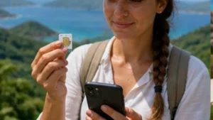 Traveller configuring dual SIM with a Seychelles eSIM