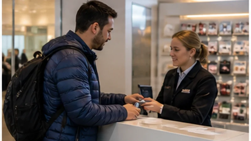 Norway travel connectivity scene for buying a sim card at bergen airport