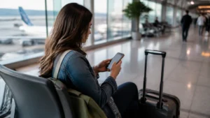 Traveller using a smartphone in Argentina for should you buy a sim card at ezeiza airport?