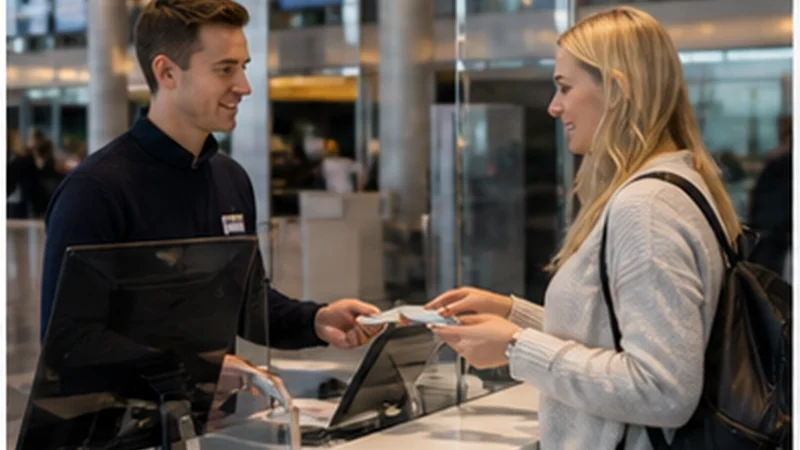 Norway travel connectivity scene for buying a sim card at oslo airport