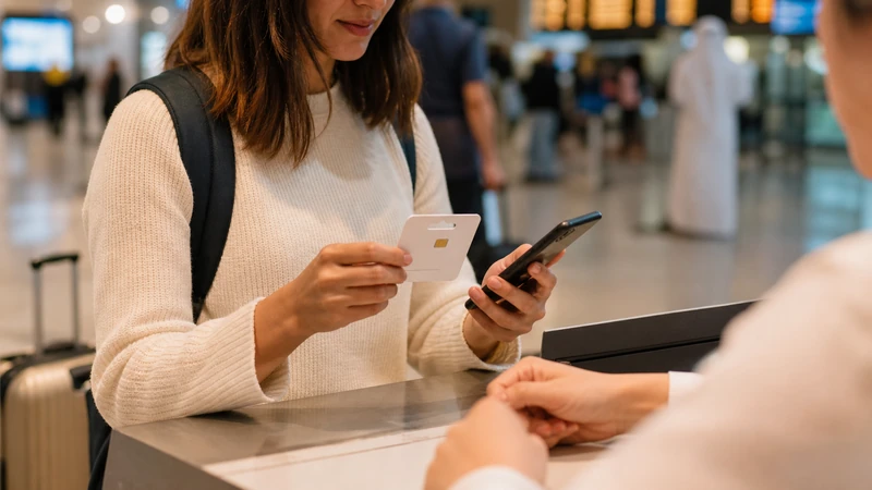 Traveller using a smartphone in Jordan for sim card at queen alia airport: local sim vs travel esim