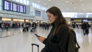 Traveller using a smartphone in Chile for should you buy a sim card at santiago airport?