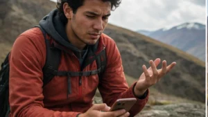 Traveller using a smartphone in Bolivia while researching why is my bolivia esim slow? practical fixes
