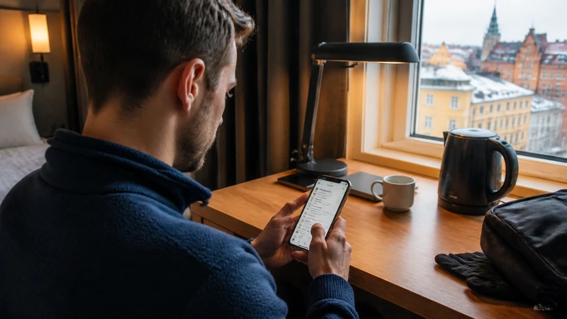 Traveller using a smartphone while preparing for sweden esim apn settings: how to use data.esim