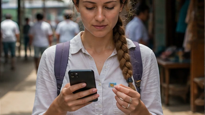Traveller configuring dual SIM with a Tanzania eSIM on a smartphone