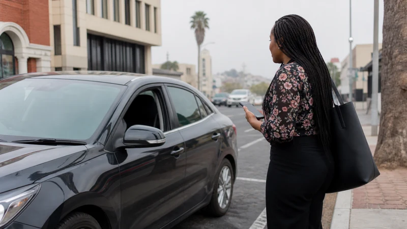 Traveller using a smartphone in Namibia while using taxi and ride apps in Namibia