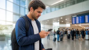 Traveller using a smartphone in Chile for tourist sim cards in chile: what are your options?