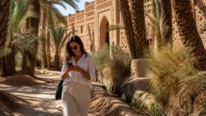 Traveller using a smartphone for Tozeur Mobile Internet in Tunisia