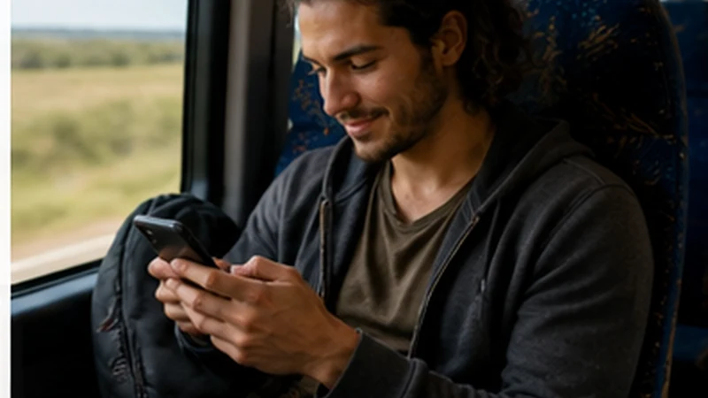 Traveller using a smartphone in Uruguay for uruguay backpacking mobile internet