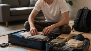 Traveller using a smartphone in Uruguay for uruguay esim for south america trip