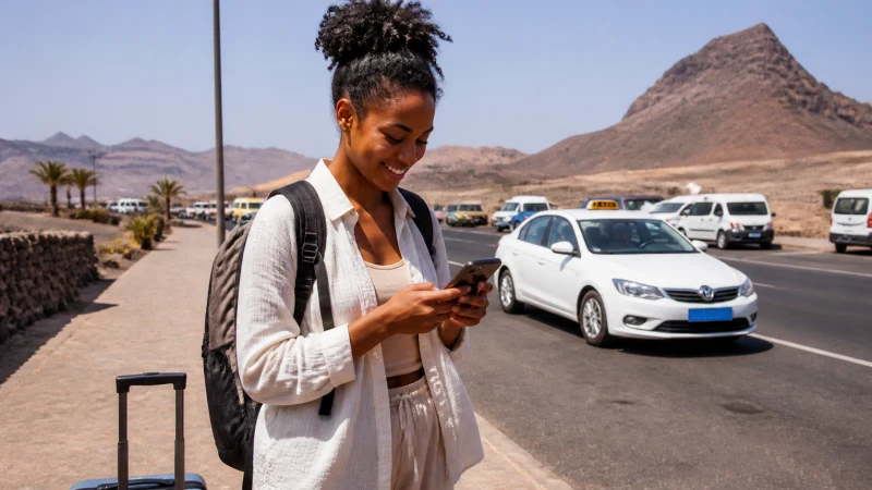 Traveller activating an eSIM after arriving in Cape Verde