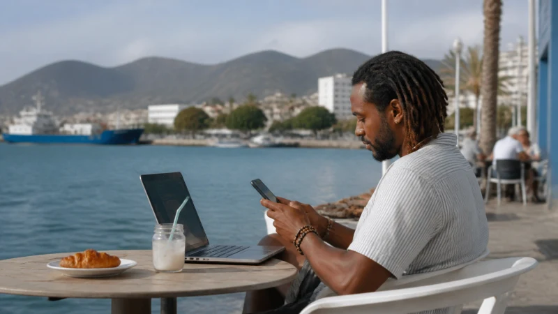 Digital nomad working online in Cape Verde