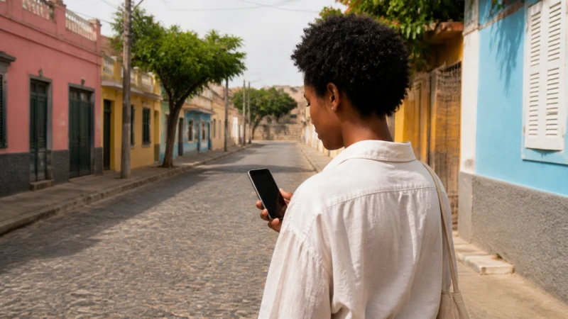 Traveller setting up a Cape Verde eSIM on Android