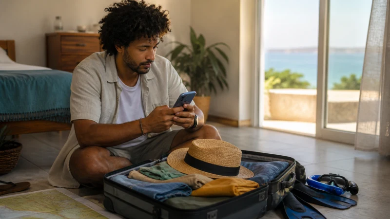 Traveller checking phone eSIM compatibility for Cape Verde