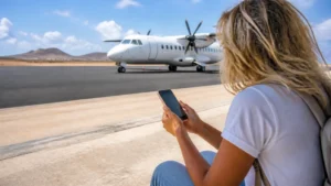 Traveller staying connected while travelling between Sal and Boa Vista